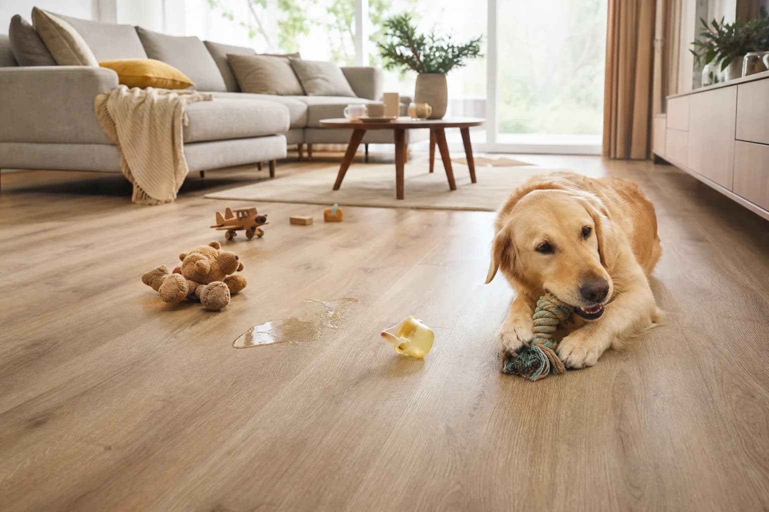 Vinylboden, Haustiere und Kinder: ein robuster, sicherer Boden