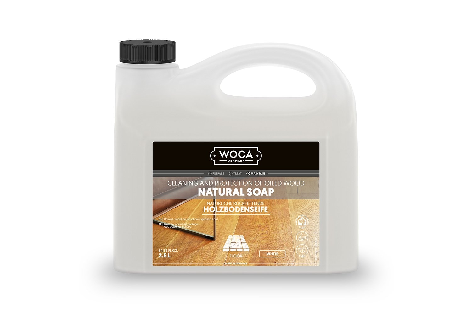 WOCA Sapone per pavimenti in legno White 2,5 L