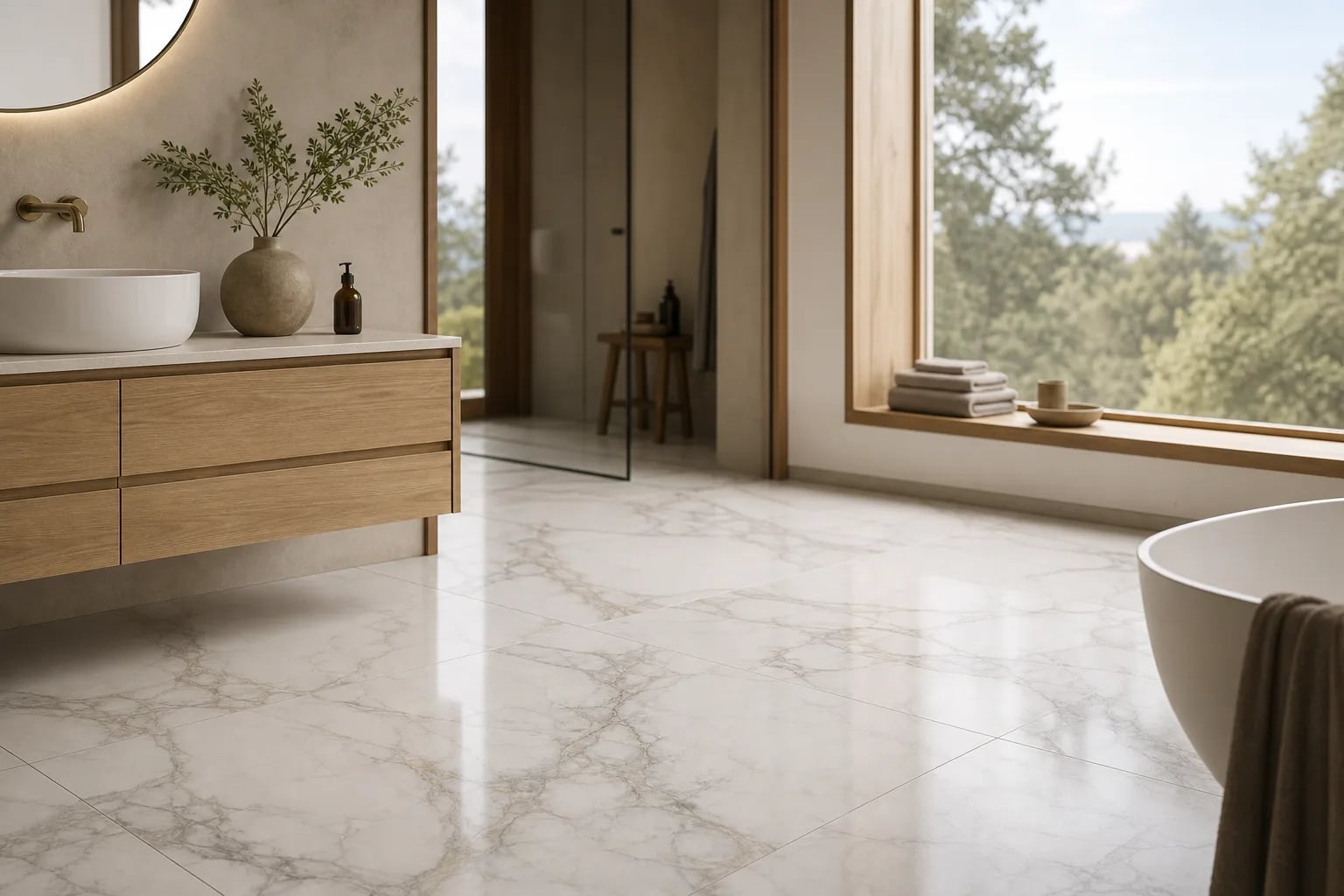 Marble-effect porcelain stoneware tiles — EndlessLove Empire
