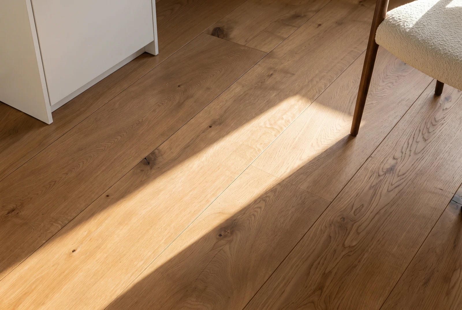 Engineered oak flooring in an interior