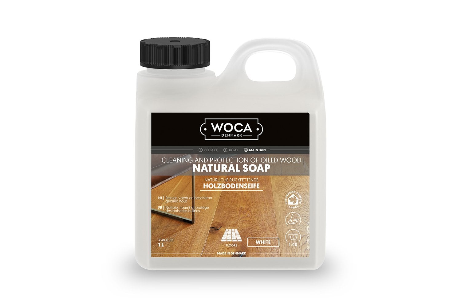 WOCA Wood Floor Soap, White, 1L